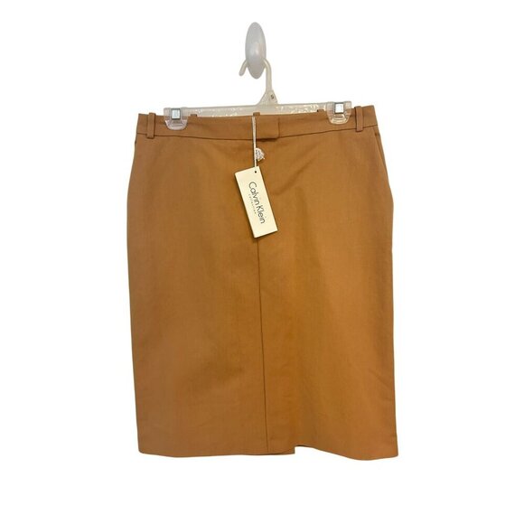 Calvin Klein Collection Copper Pencil Skirt Size 6 NWT Made In Italy $440 - Picture 2 of 5